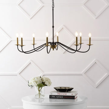Wicklow 40" 8-Light Bohemian Farmhouse Iron LED Chandelier